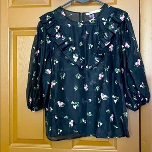 Embroidered organza blouse